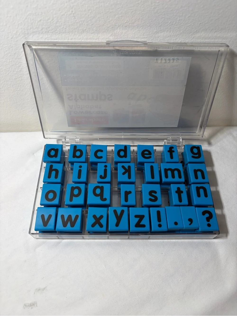 Lowercase Alphabet Stamp Set - Pink and Blue Storage Case